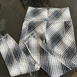 Athleta Black and White Plaid Leggings